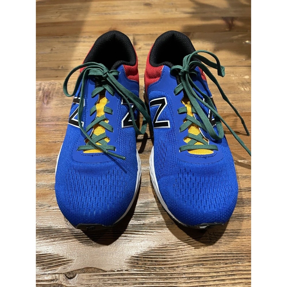 New Balance Arishi Boys Size 4 Shoes Blue Red Fresh Foam Running Youth Kids EUC